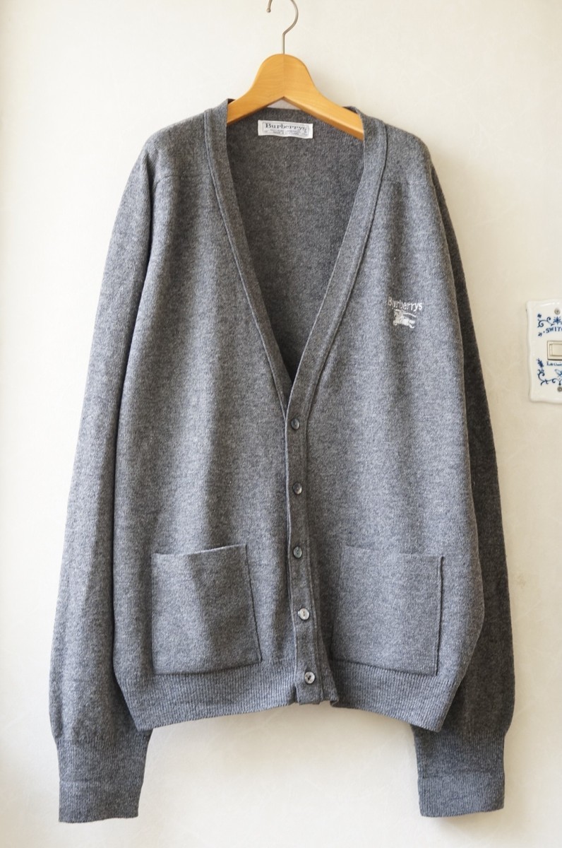 Burberrys バーバリー 秋冬オススメ ウールニットカーディガン グレー メンズ46 古着のgplus広島 12t1 の落札情報詳細 ヤフオク落札価格情報 オークフリー スマートフォン版