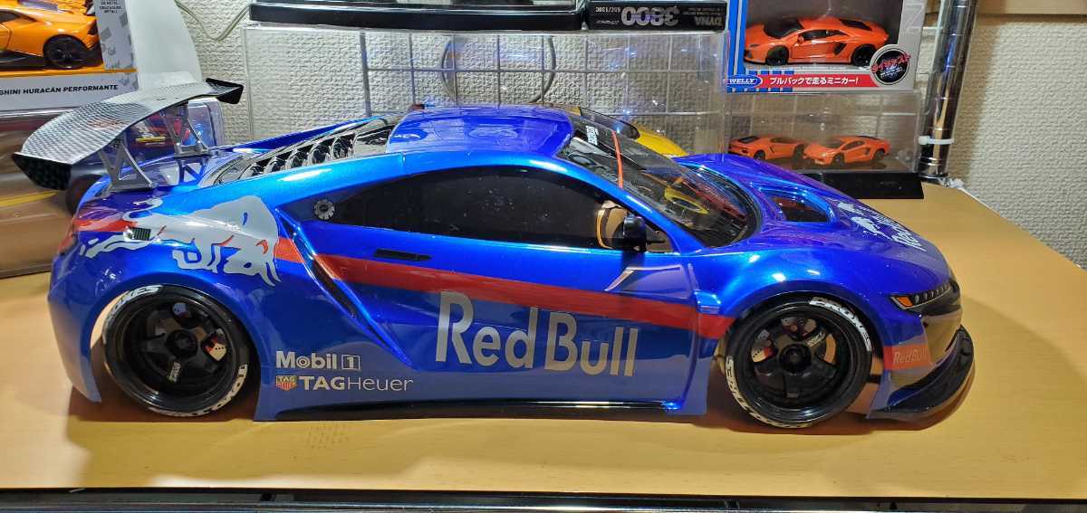 京商 1/10 200ミリ幅 NSX GT3 レッドブルカラー塗装済みボディ