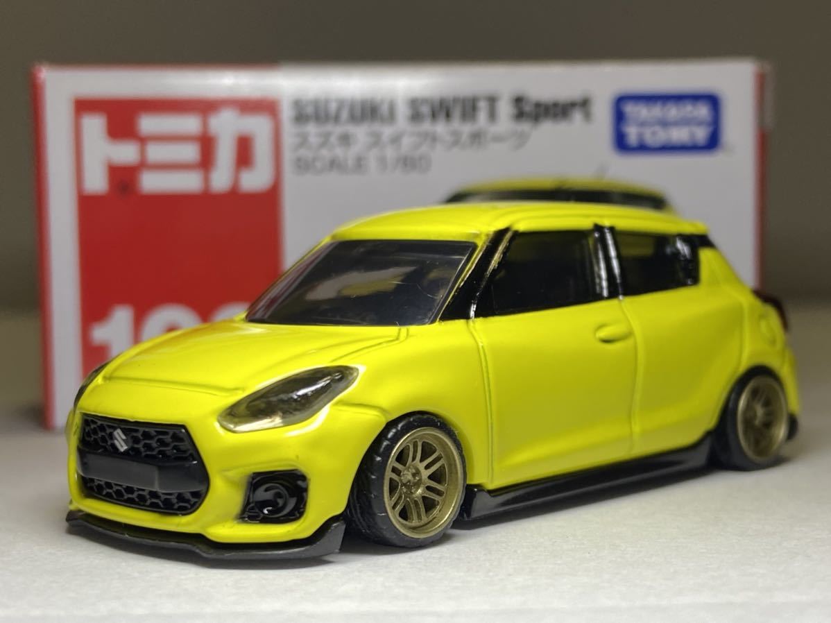 1 60 スズキ スイフトスポーツ 改 車高短 ゴールドホイール トミカ 廃盤 希少 ミニカー改造 カスタムミニカー の落札情報詳細 ヤフオク落札価格情報 オークフリー