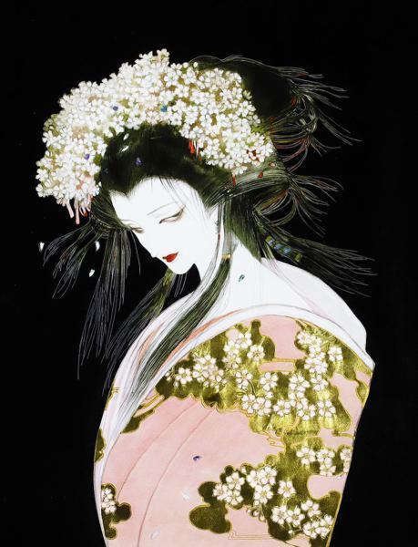 天野喜孝　「桜姫」　ミクスドメディア　直筆サイン・エディション・作品証明書有り Yahoo!オークション -「天野喜孝 桜姫」(美術品) の落札相場