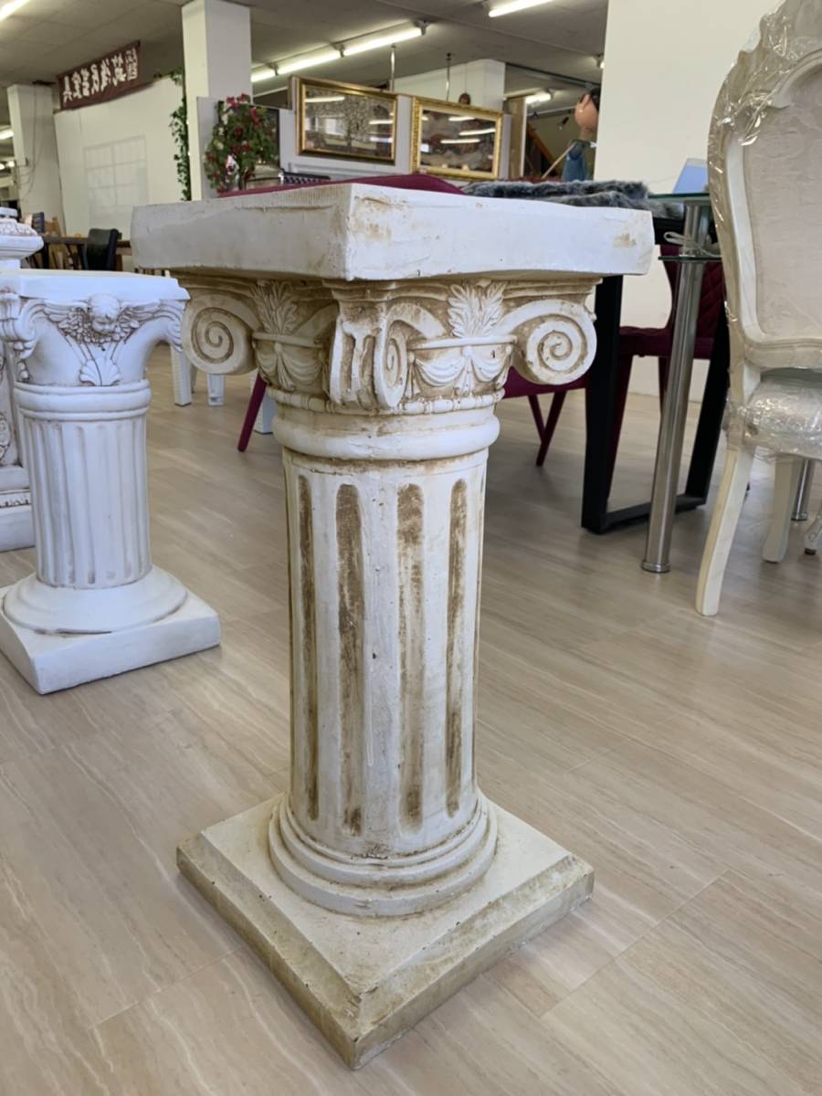 フランスヴィンテージ 木製 コラム ペデスタル 花台 ギリシャ風