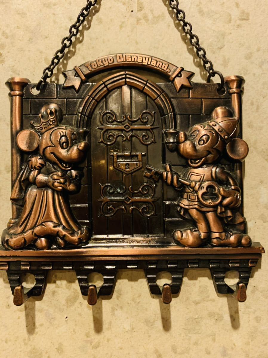 レア☆東京ディズニーランド！ミッキー＆ミニー壁掛け4連キーフック