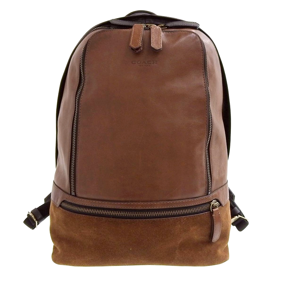 COACH レザーバックリュックブラウン/ブラック