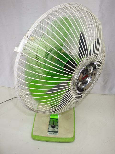 HITACHI/日立 レトロ扇風機 D-30WL【レトロ家電】グリーン さわ