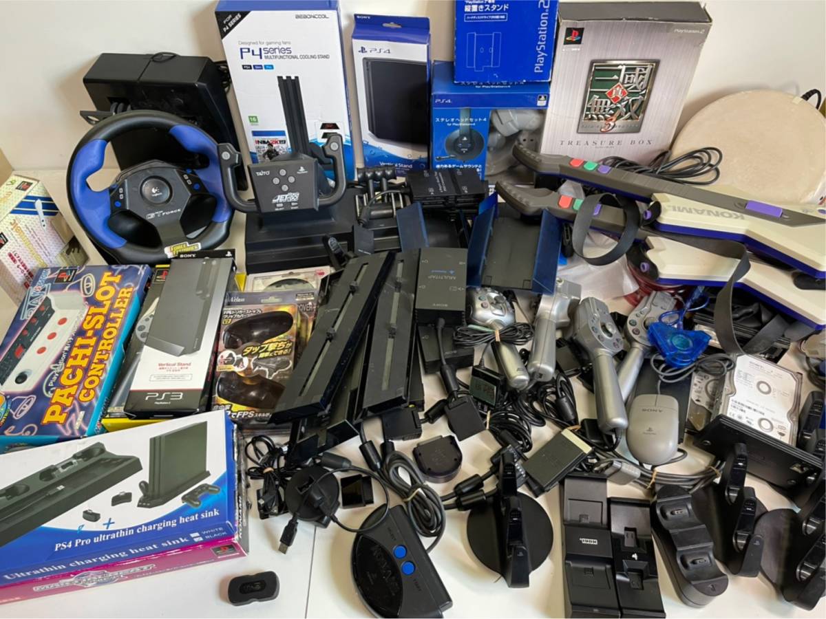 ソニー Ps Ps2 Ps3 Ps4 周辺機器 本体 大量 まとめ ハンドル コントローラー スタンド タタコン つりコン 他 動作未確認 ジャンク の落札情報詳細 ヤフオク落札価格情報 オークフリー スマートフォン版