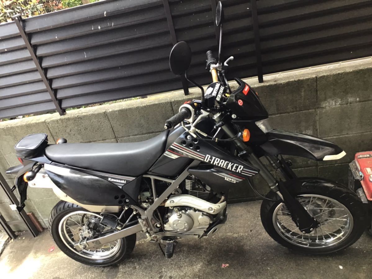 Dトラッカー125 黒 メーター533キロ Klx125 テーパーハンドル ハイスロ 70 100 19 90 100 16 モトクロスタイヤも出品中 通勤 原付2種 125 の落札情報詳細 ヤフオク落札価格情報 オークフリー スマートフォン版