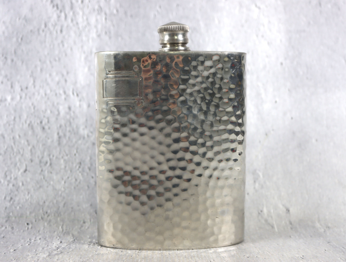 【英国製】シェフィールド BRITISH PEWTER スキットル 8oz やや傷や汚れあり】スキットル English Pewter MADE IN SHEFFIELD