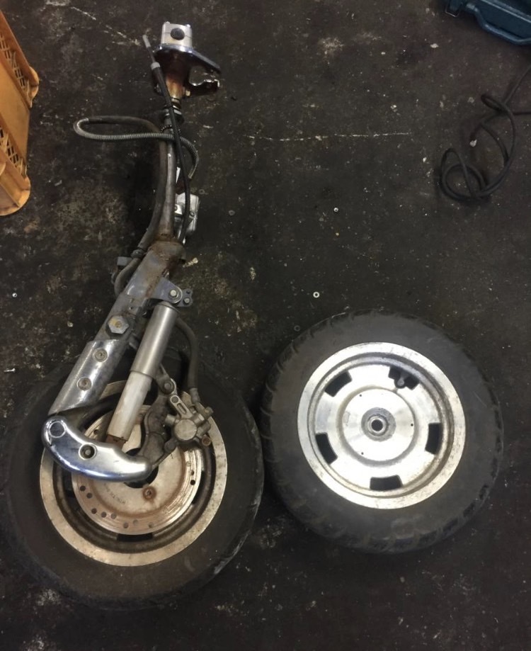 ホンダ リード90 フロントフォーク ディスクブレーキ流用 格安