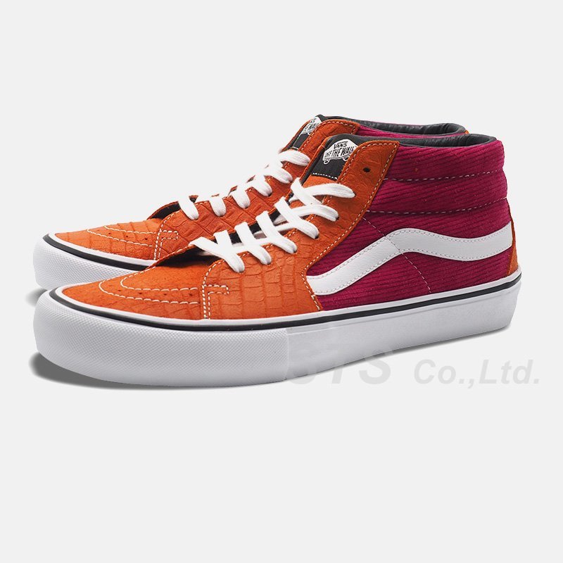【未使用】Supreme/Vans Crocodile Corduroy Sk8Mid オレンジUS8 (26.0cm) シュプリーム