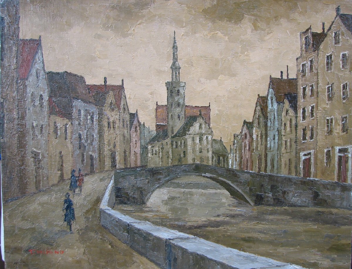 曳野豊重「 パリ の 裏街 」F6 風景画 油彩画 油絵 フランス 島根 の人 曳野豊重「 パリ の 裏街 」F6 風景画 油彩画 油絵 フランス 島根 の人