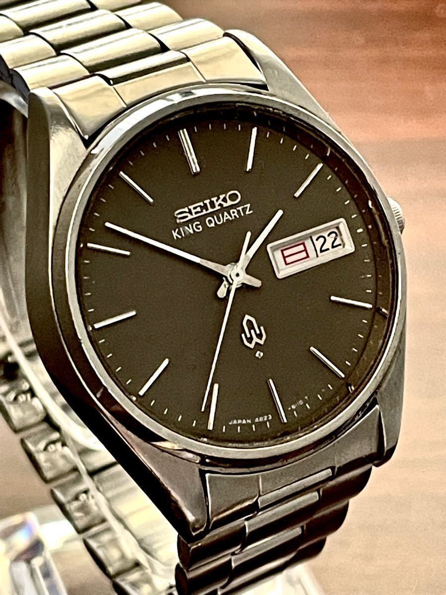 SEIKO KING QUARTZ4822-8000腕時計セイコーキングクォーツ 美品！セイコー キングクォーツ 4822-8000 ベルト新品！電池交換