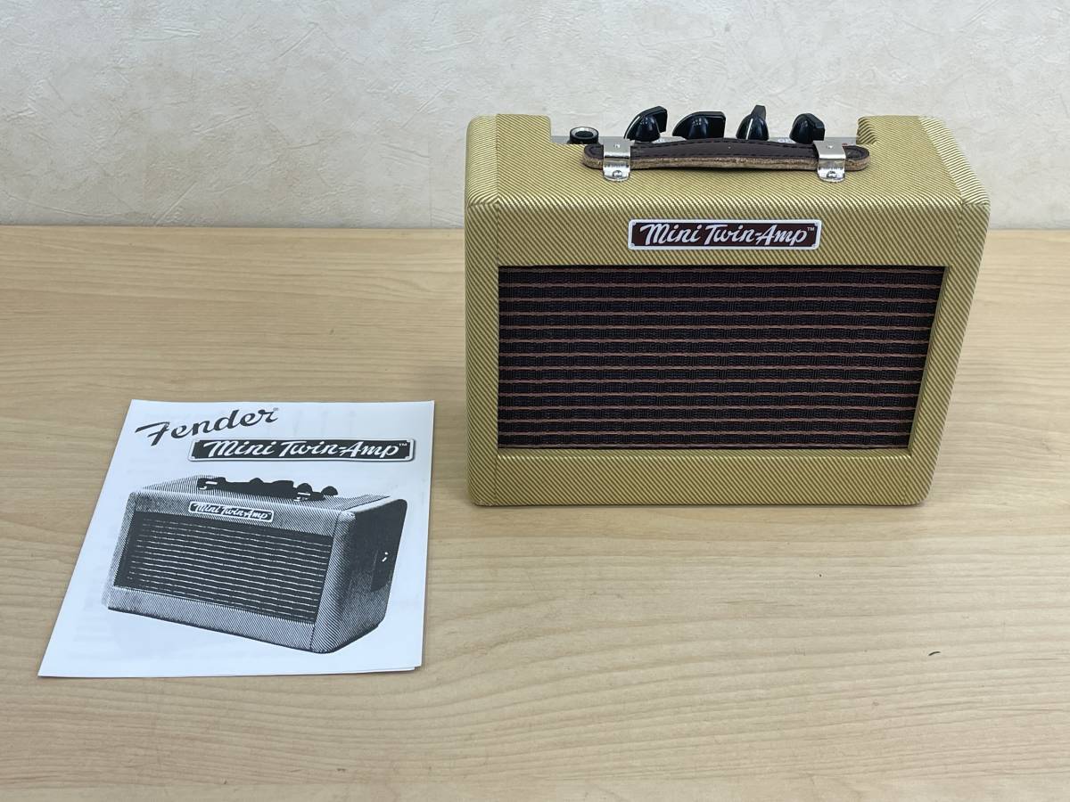 【目立った傷や汚れなし】1円 ～ FENDER Mini TwinAmp ギターアンプ フェンダー ミニツインアンプ 音楽機器 電池付き