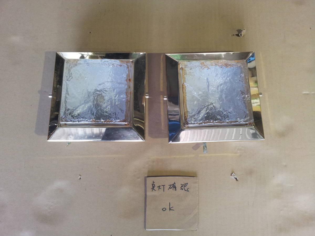 デコトラ　観光バス　ダウンライト　シャンデリア 傷や汚れあり】観光バス デコトラ レトロ 角型 金メッキ ダウンライト