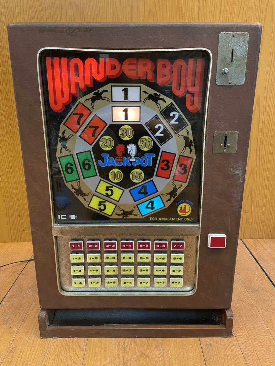 昭和レトロ】 コナミ 駄菓子屋 10円 ゲーム ルーレット コイン PICCADILLY SINGLE 当時物 希少 筐体 通電確認済み  ピカデリーシングル