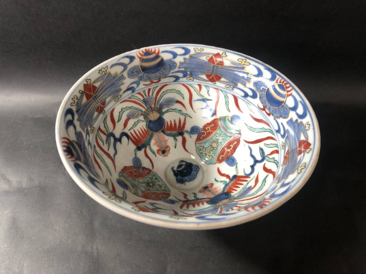 古伊万里赤絵錦三ツ鉢22〜28cm江戸後期〜明治初期