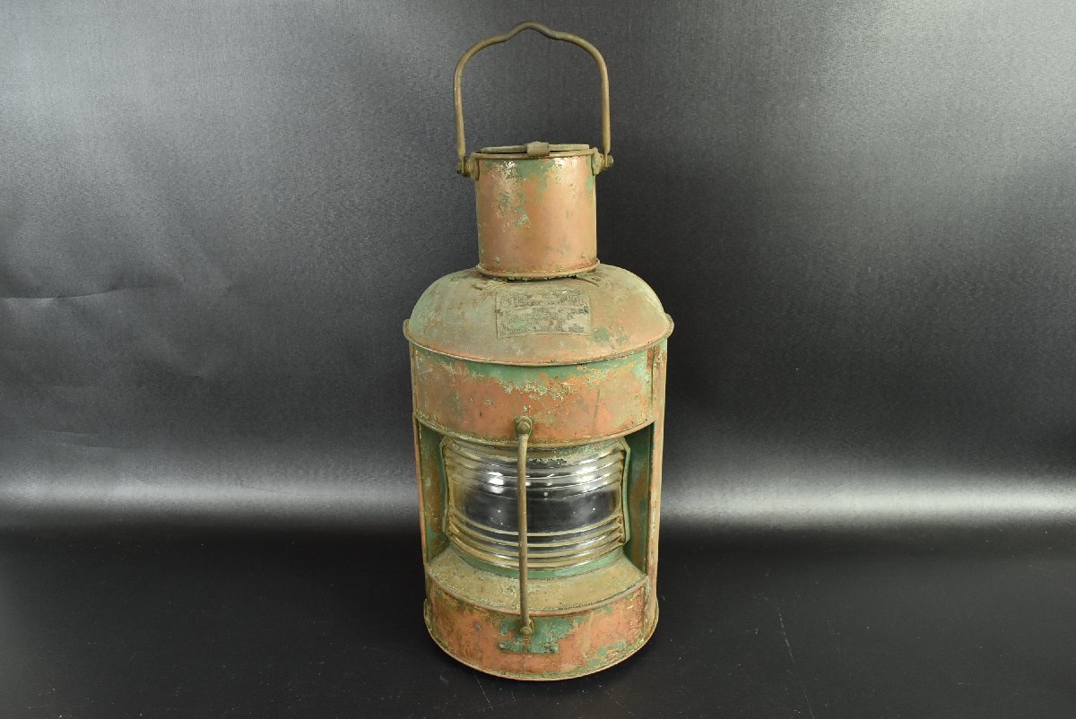 骨董 船燈 ランタン ランプ 傷や汚れあり】▽日本船燈 オイルランタン