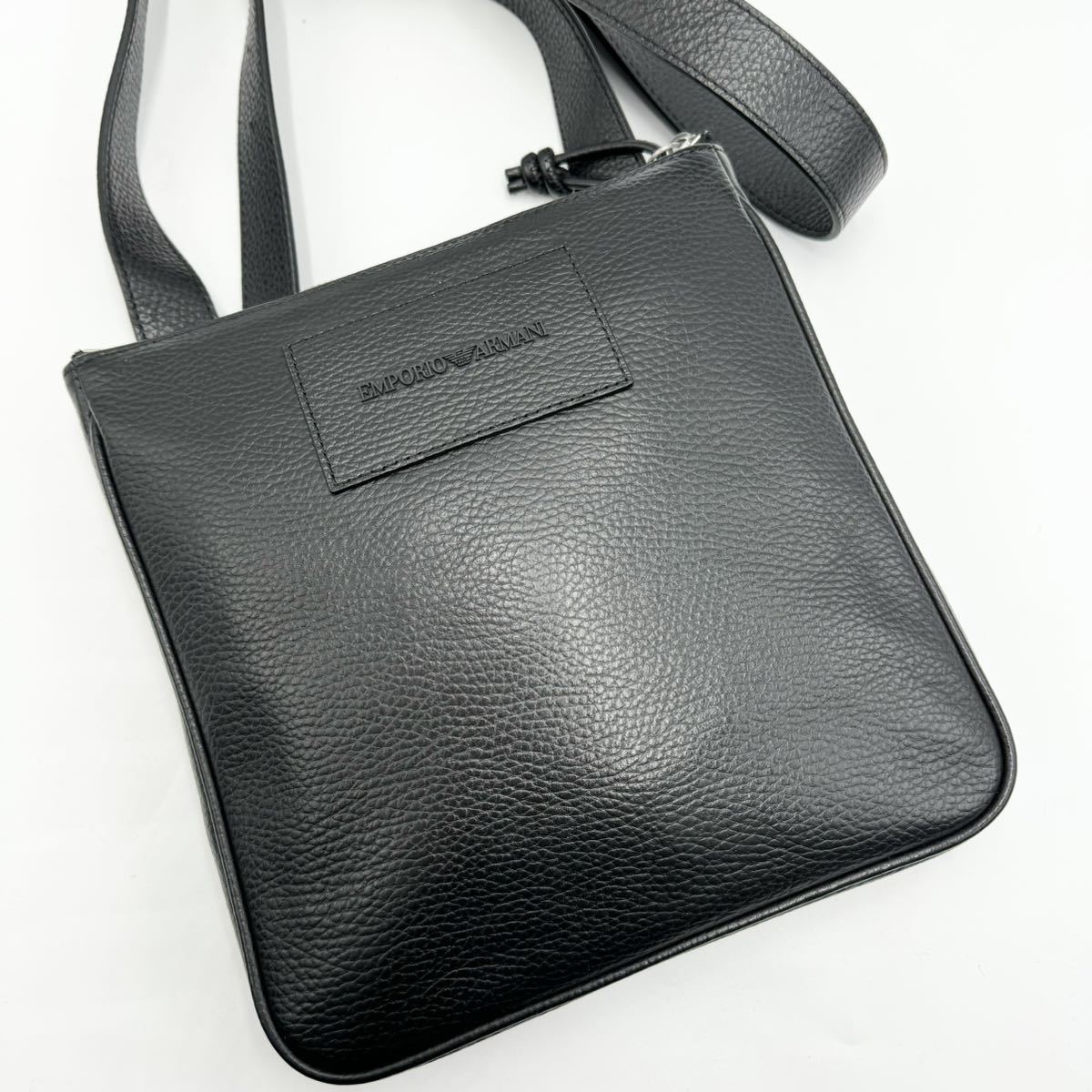 EMPORIO ARMANI ショルダーバッグ レザー ロゴ 総柄 エンボス バッグ