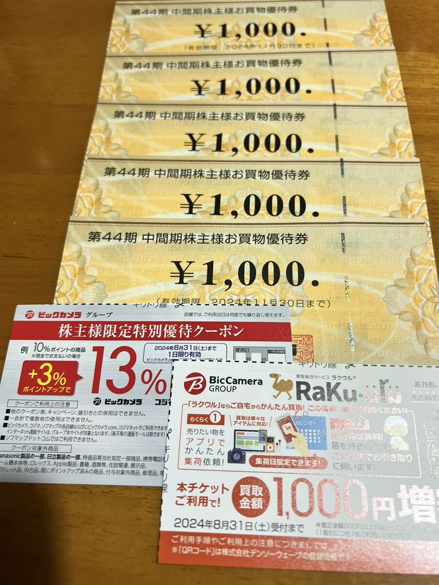 ビックカメラ コジマ 株主優待 17000円分　株式優待 ビックカメラ 株主優待券 17,000円分 ビックカメラ コジマ 株主優待券