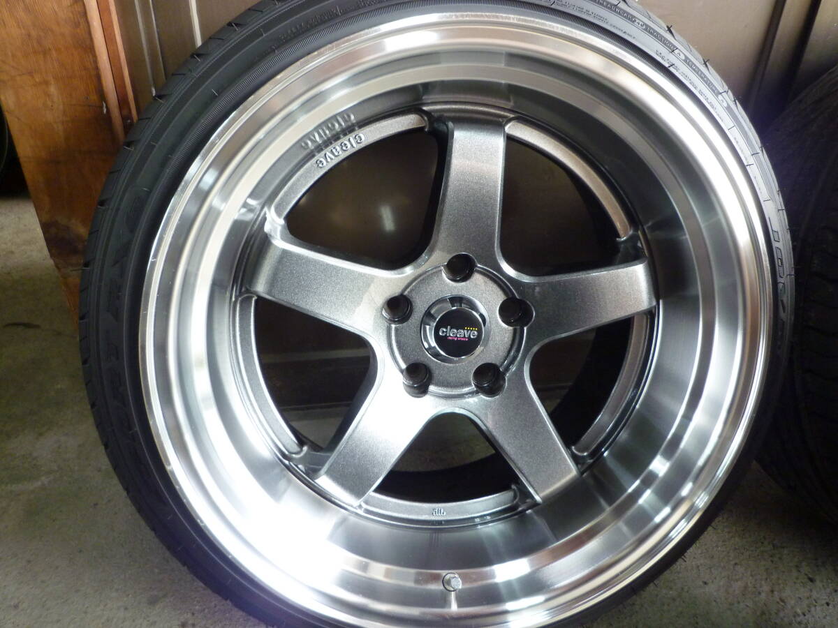 Cleave racing fl53 ガンメタ 114.3 18 9.5j+0 CLEAVE RACING FL53 18x9.5J +18 5H-100 ガンメタ/マシンド 4本セット