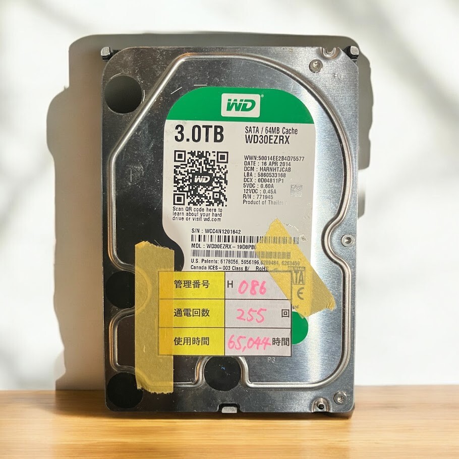 WESTERNDIGITAL 3TB HDD 型番：WD30EZRX 動作品 Western Digital