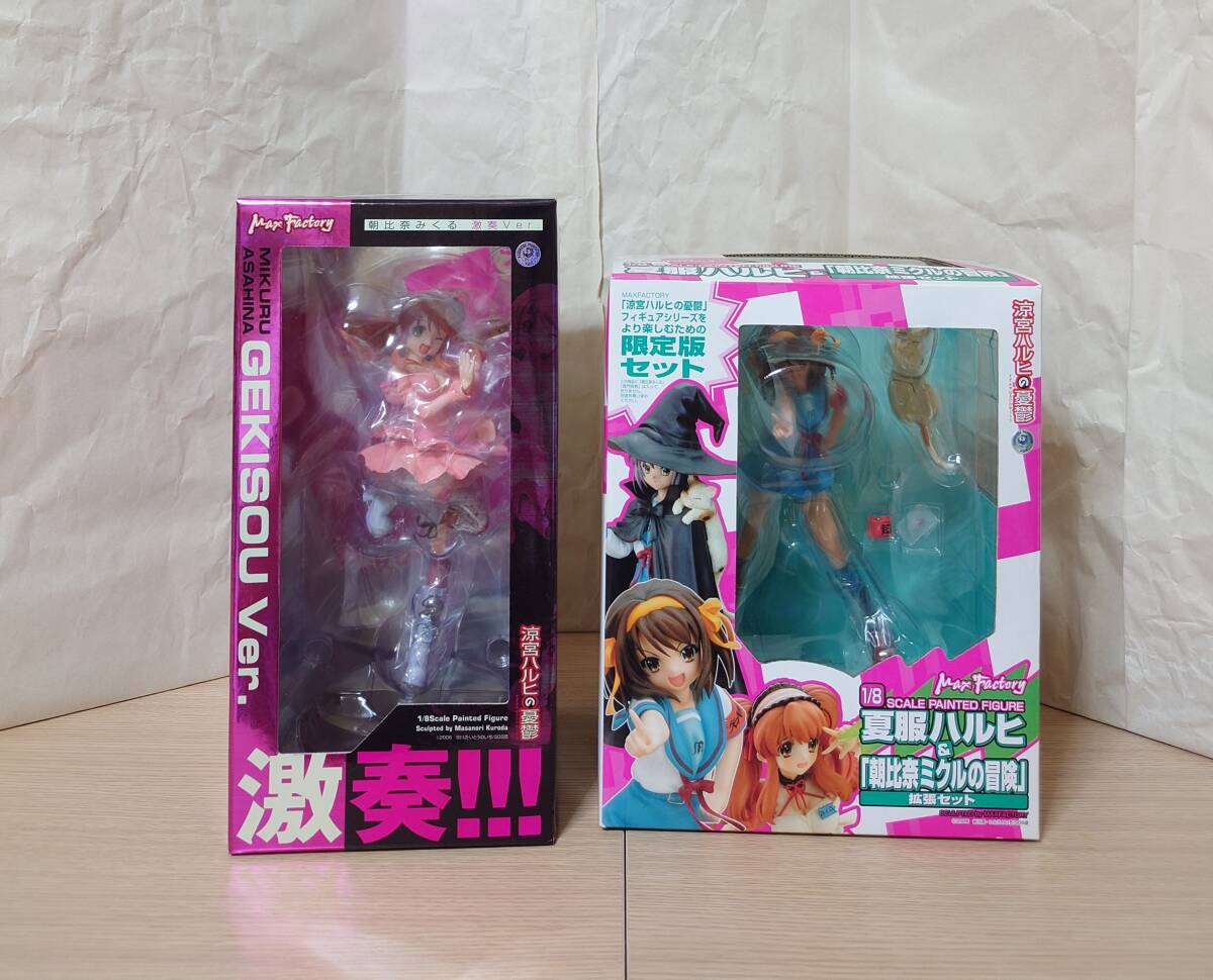 Max Factory - 夏服ハルヒ&amp;「朝比奈ミクルの冒険」拡張セット 涼宮ハルヒの憂鬱 1/8 完成品 フィギュア ワンフェス2007年夏&amp;通販限定 マックスファクトリー 中古】(本体A-/箱B)涼宮ハルヒの憂鬱 夏服ハルヒ＆「朝比奈