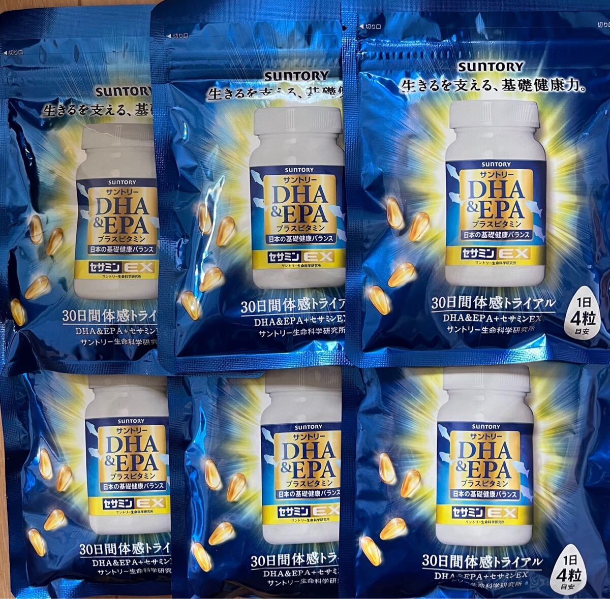 迅速発送☆2026.1☆120粒6袋 サントリーdha&epa ＋セサミンex （2025 