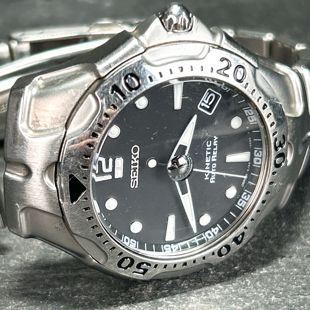 SEIKO セイコー キネティック オートリレー ブラック メンズ 腕時計 セイコーSeiko キネティックオートリレー