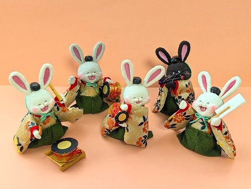 ハンドメイド 手作り 縮緬 ちりめん 古布 兎 お雛様 ひな祭り