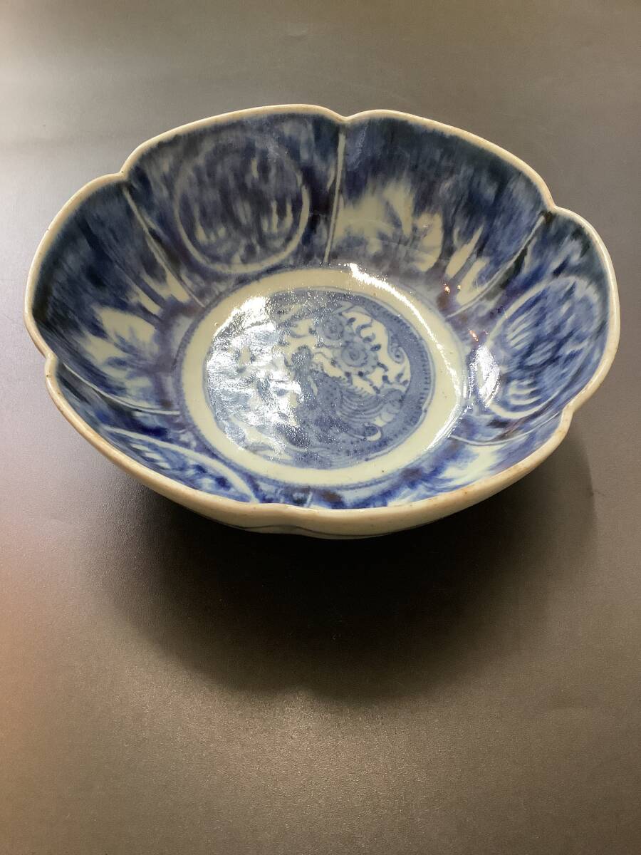 古伊万里　伊万里　李朝　染付　古染付　龍の図　渦福　江戸期　蔵出し　１客 古伊万里 伊万里 李朝 染付 古染付 龍の図 渦福 江戸期 蔵出し