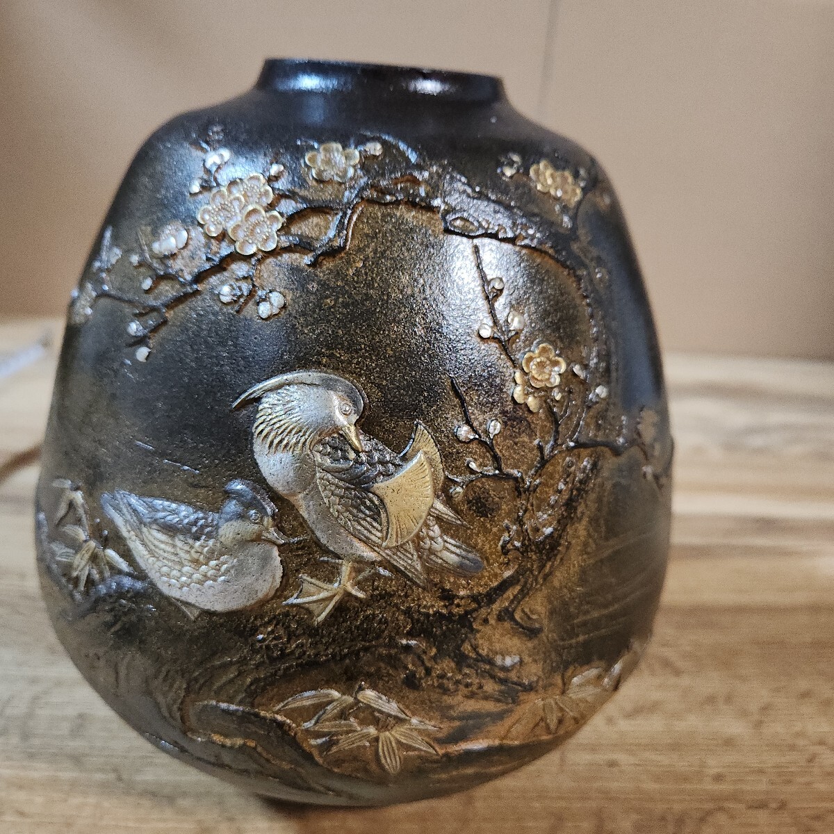 高岡銅器 　坂田七太郎 　鳳凰文　 龍耳 　花瓶　花器　骨董　古玩 高岡銅器 坂田七太郎 鳳凰文 龍耳 花瓶 花器 骨董 古玩