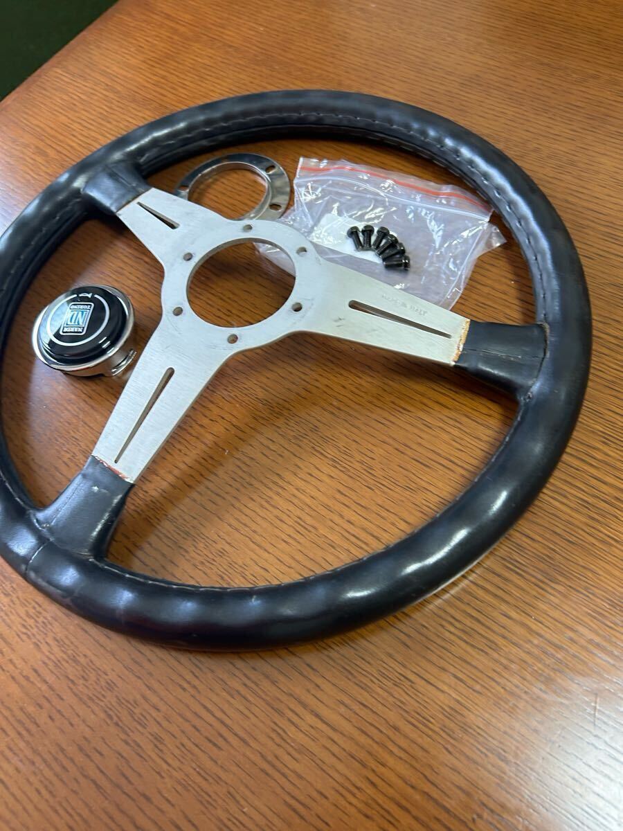 FD3S RX-7後期 5型 純正 NARDI ナルディ 3本スポーク 黒革レザー