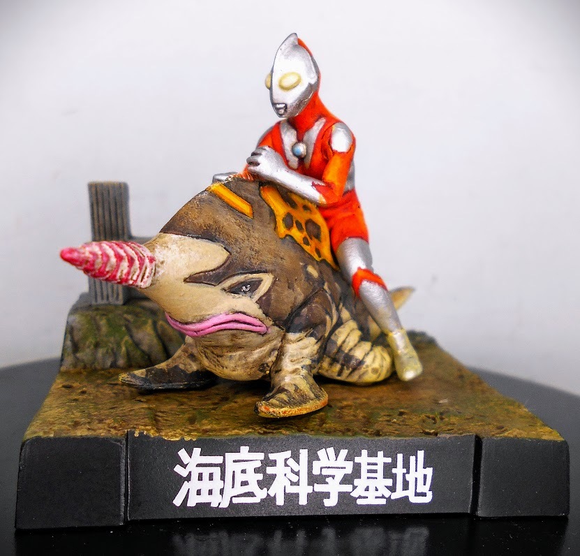 ウルトラ怪獣ソフビ サドラ デットン 改造リペイント完成品の