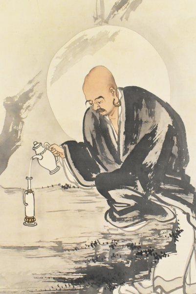 掛軸 上村松園 『汐くみ』 共箱 解説書付 共同印刷 複製 工芸
