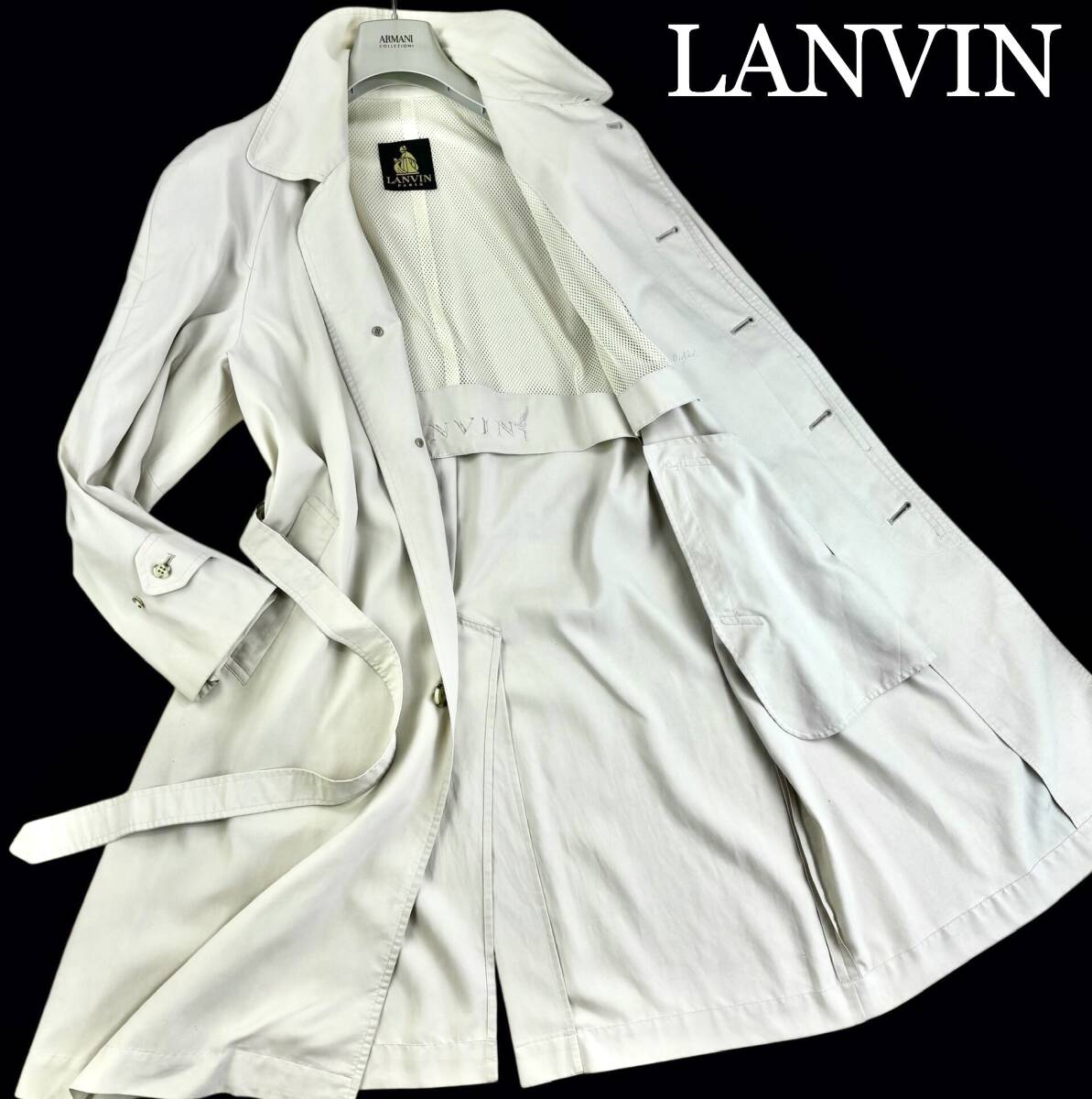 西島秀俊着用 MOZU カシミヤ混 ロングトレンチコート ブラックM