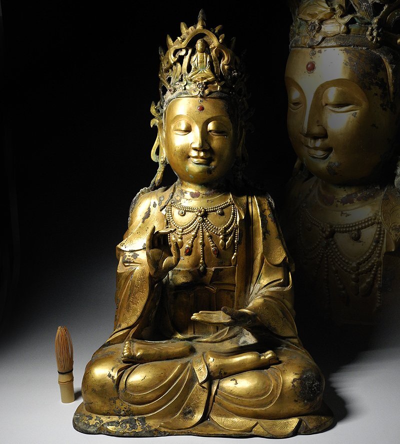 大型作品 彫刻家【大町誠一】木彫彫刻『子供の四季 子守』高53.5cm 共