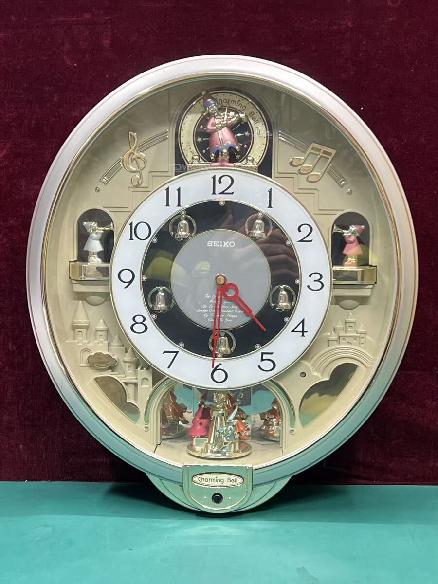 中古】セイコー チャーミングベル RE537N SEIKO リズム時計 掛け時計の