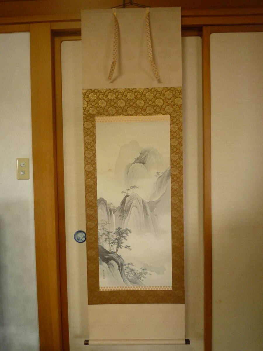 中古】掛軸・書画 【騎龍弁天図】 明治期画家 橋本雅邦 工芸品 y440の