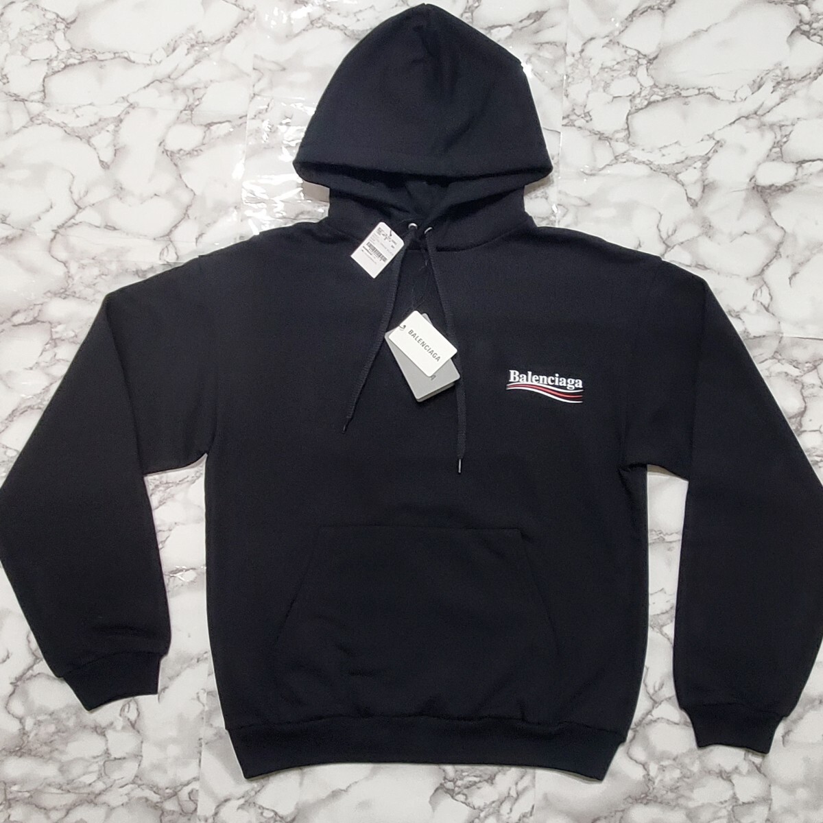 BALENCIAGA バレンシアガ ジップパーカー スウェット パーカー 白黒 S 