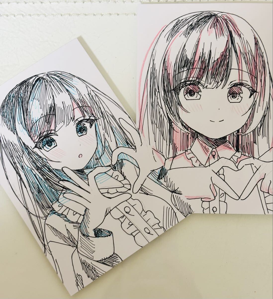 新品】手描き イラスト ボールペン画 A4サイズ 「女子高生 お嬢様 人質