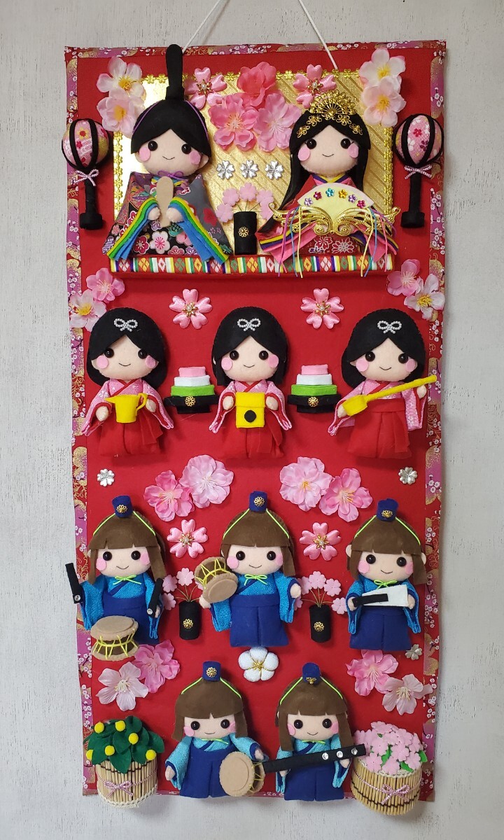 新品】七福神☆フェルトハンドメイドリースタペストリーの落札情報詳細