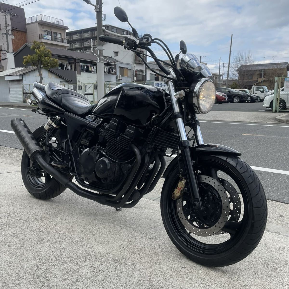 新品】CBX400F純正タイプ ハンドル 黒+35π変換キット/汎用35パイ 旧車 