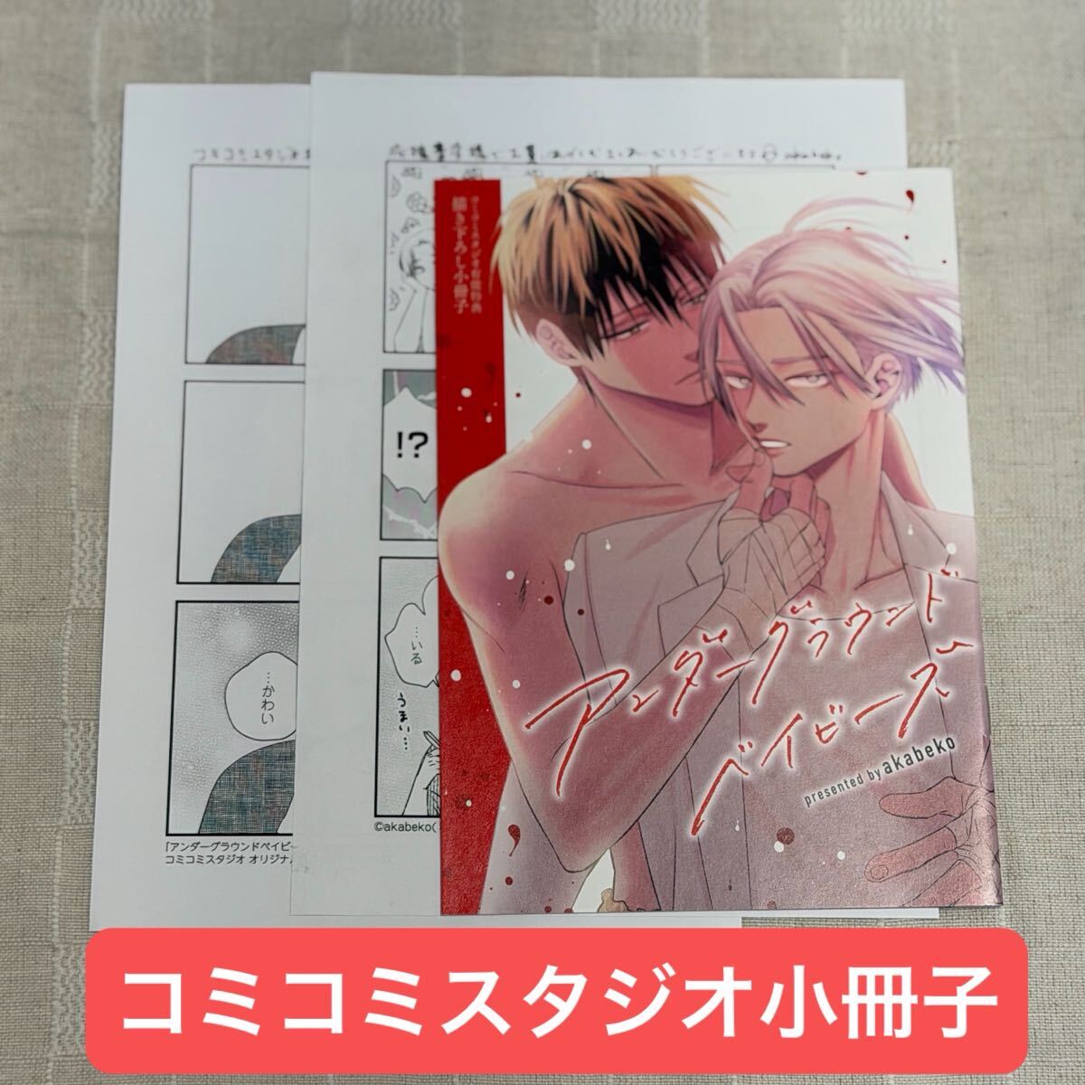 ☆akabeko 四人のにびいろ1＆落果 同時購入特典ペーパー2枚 応援書店