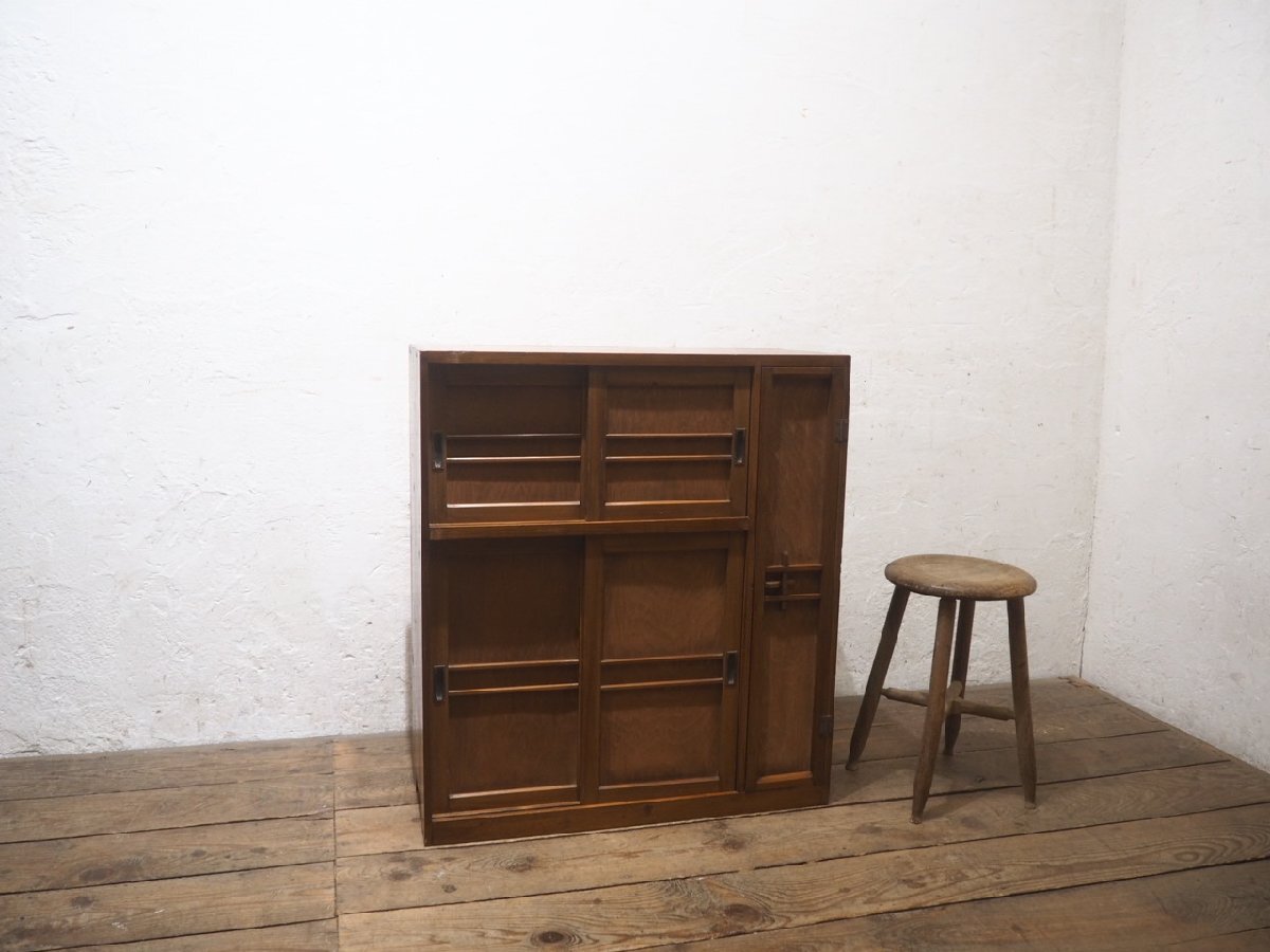 〇大塚古家具 素朴な木味がチャーミングなパタパタ靴箱 収納棚 箪笥
