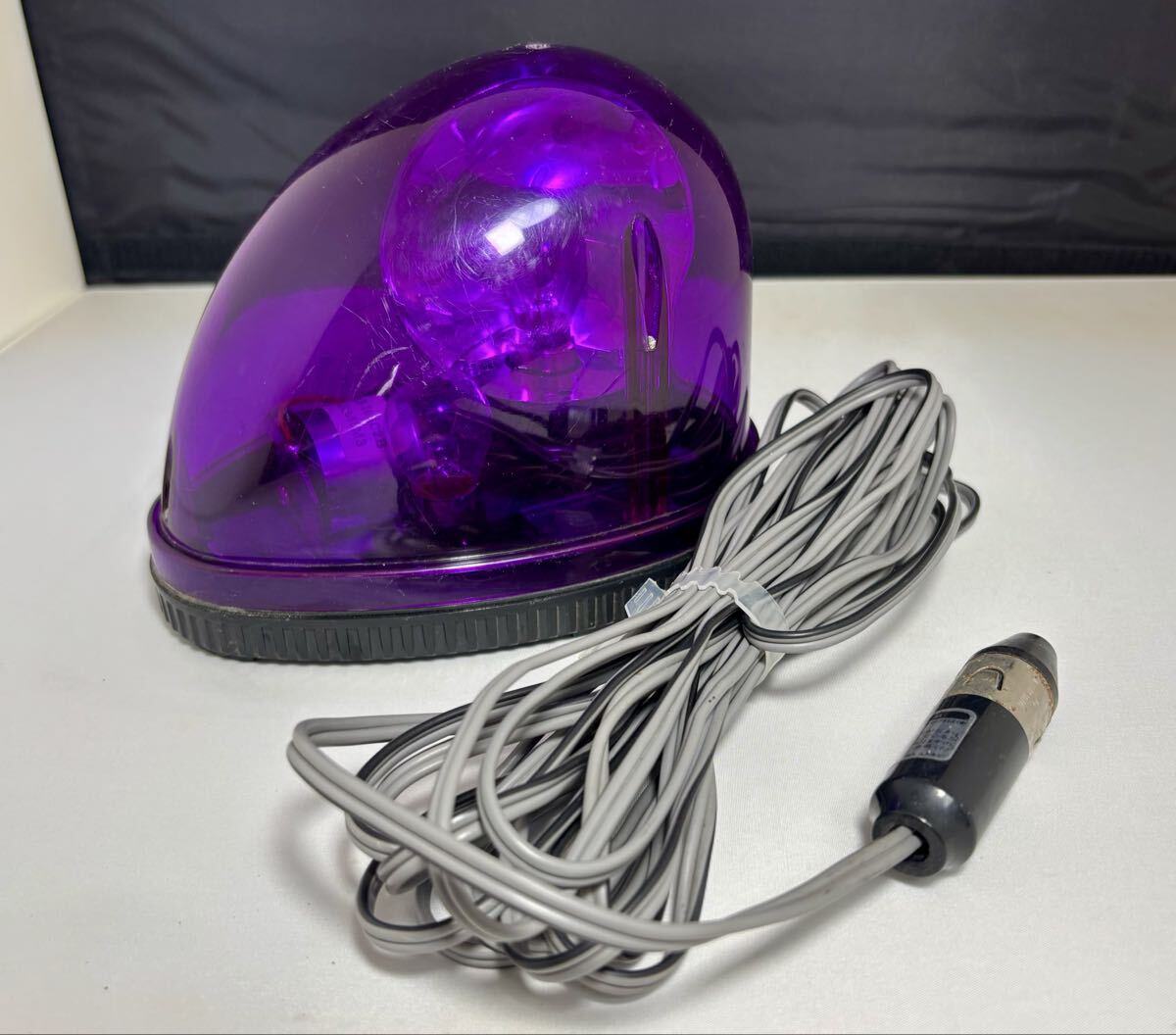 中古】パトライト 回転灯 色：紫、パープル （予備電球付き） DC12V