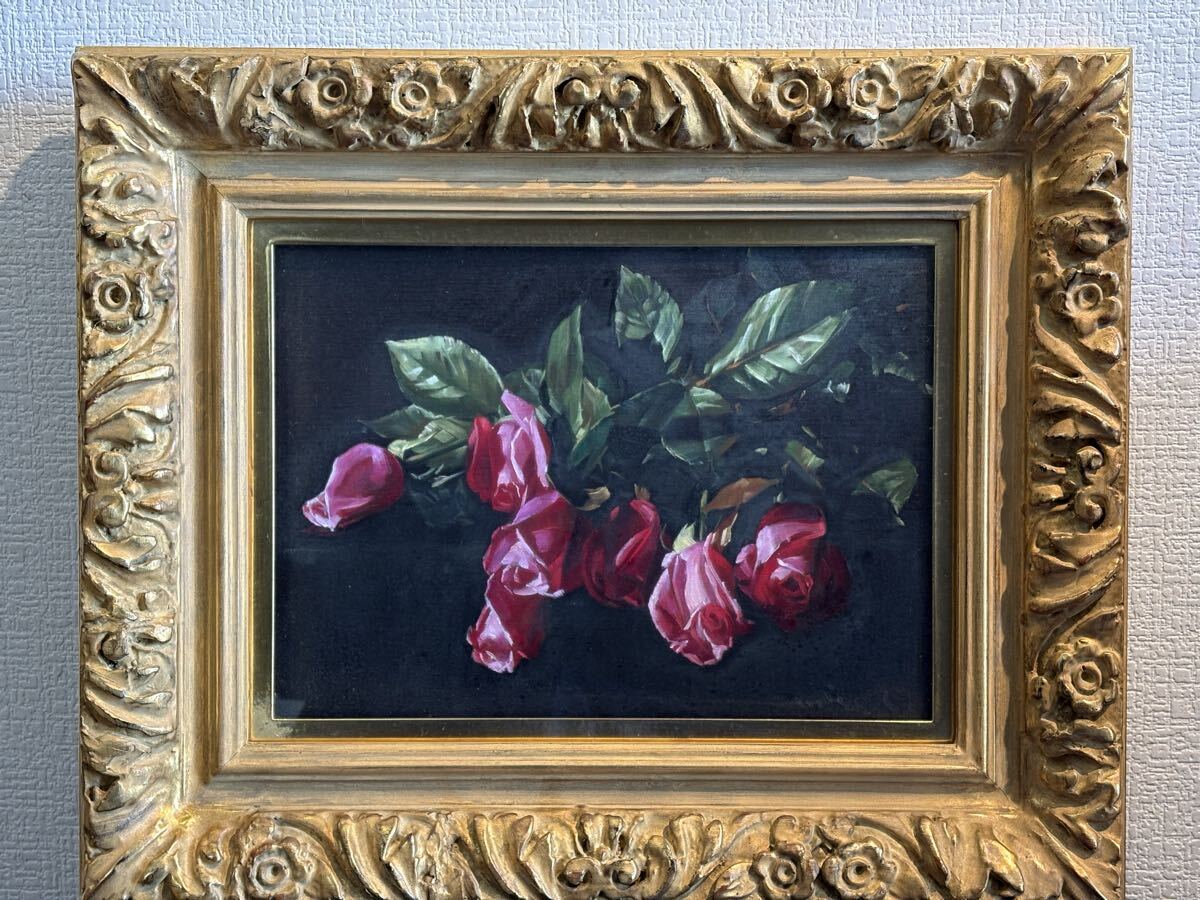 美術品】佐藤照雄○伝説のリアリズム作家○超希少油彩20号『花のマハ