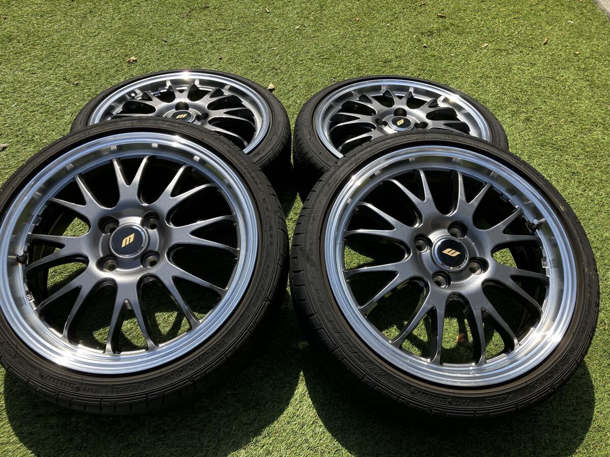 16×5.5j 100-4H ハブ径66 BADX エスホールド S-8M ガンメタリム
