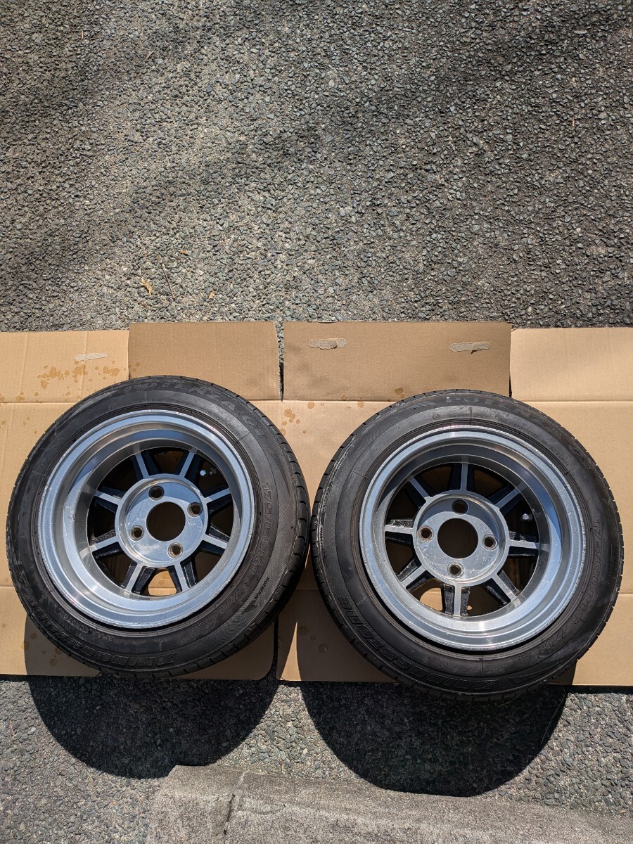 ◎ワタナベ 13インチ 7j Bタイプ 4H PCD114.3 ネオバ 165/60r13 2本