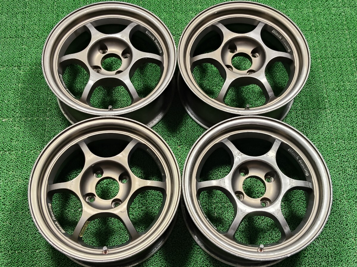 ブラックレーシング BR 14インチ PCD 100 6J +40 165/55R14 新品タイヤ