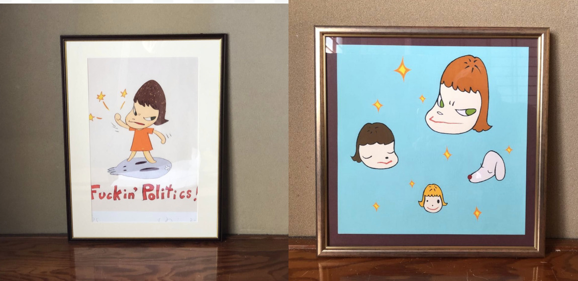 中古】【希少】ロッカクアヤコ 展覧会DMサイン 本人サインつき 額装の