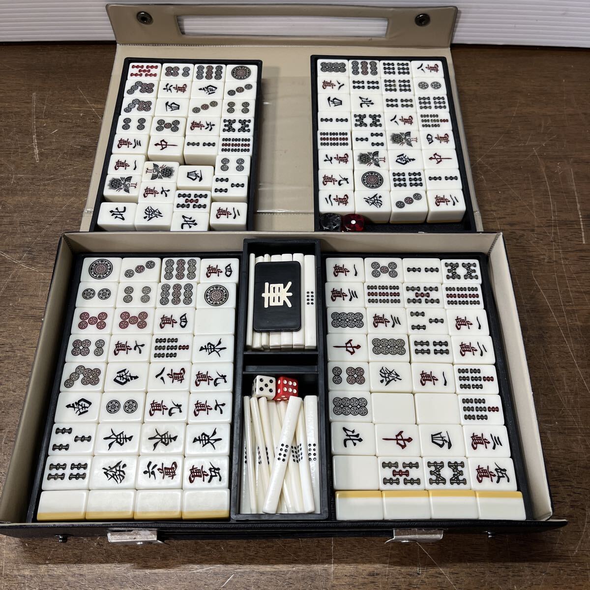 古美術品】CH440 時代物 濠洲産 牛骨竹背牌・竹背牛骨面麻将牌・牛骨背